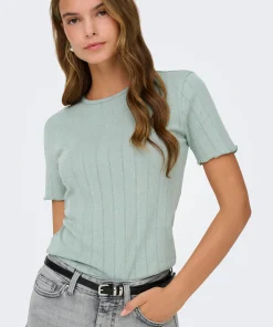 ONLY TENNA O-NECK TOP IN JADEITE