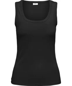 JDY DEXTER RIB TANK TOP BLACK