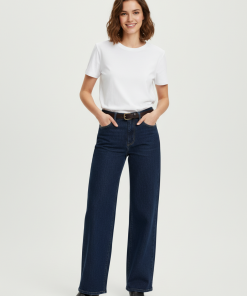 ONLY OPAL HIGH WAIST WIDE FLARED JEANS IN DARK DENIM