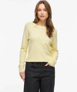 VILA RIL SOFT KNIT TOP IN PASTEL YELLOW MELANGE
