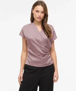 VILA ELLETTE DETAIL TOP IN TOADSTOOL