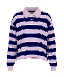 GUESS STRIPE CROP POLO SHIRT