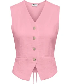 ONLY ITA S/L LINEN LOOK WAISTCOAT ROSE