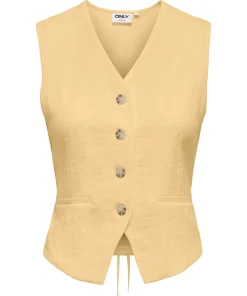 ONLY ITA S/L LINEN LOOK WAISTCOAT SUNLIGHT
