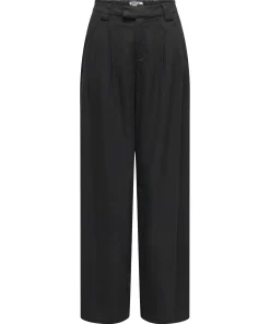 ONLY SVEA-GOA MW LINEN BL WIDE PANT BLACK