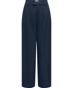 ONLY SVEA-GOA MW LINEN WIDE PANTS NAVY