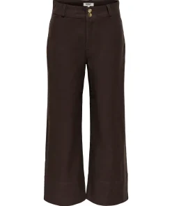 ONLY MADISON - CLAIR HIGH RISE CROPPED TROUSERS IN BLACK COFFEE