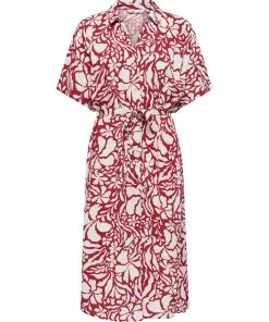 ONLY YASMIN SS SHIRT DRESS MERLOT PRINT
