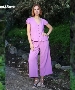 RANT&RAVE LOIS CO-ORD SET IN PURPLE