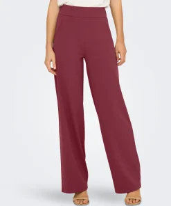 JDY LOUISEVILLE WIDE LEG TROUSERS IN OXBLOOD RED