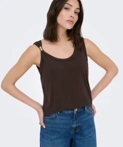 JDY UFFA SLEEVELESS TOP IN COFFEE