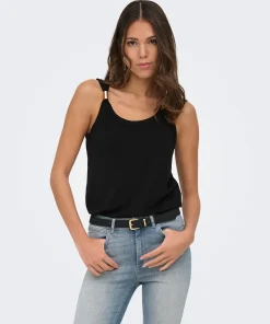 JDY UFFA SLEEVELESS TOP IN BLACK