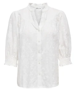ONLY RAYA 3/4 SLEEVE EMBROIDERED TOP