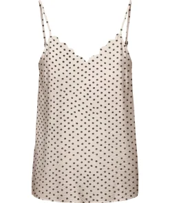 JDY TROYA SINGLET IN BEIGE / BLACK POLKA DOT
