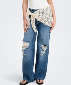 ONLY CARRIE REG CROCHET WIDE LEG JEAN
