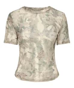 ONLY LYRI O- NECK TOP IN WALNUT / CAMO