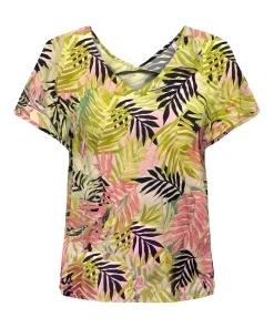 ONLY NOVA LIFE S/S TOP PALM PRINT