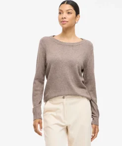 VILA RIL O-NECK KNIT TOP IN FALCON MELANGE