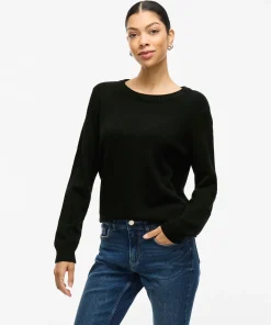 VILA RIL O-NECK KNIT TOP IN BLACK