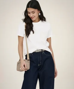 JDY SELMA CROCHET POCKET TOP IN OFF WHITE