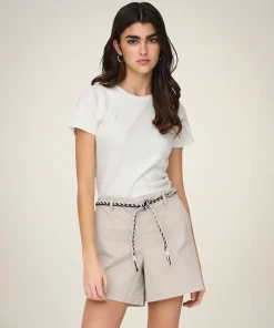 JDY SOLAR RIBBED TOP IN OFF WHITE