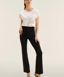 FREDDY HIGH WAIST RELAXED CROPPED FLARE IN BLACK COTTON