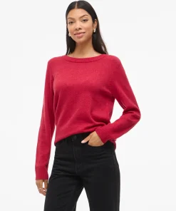 VILA RIL O-NECK KNIT IN RED