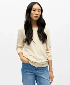 OBJECT THESS O-NECK KNIT PULLOVER IN SANDSHELL