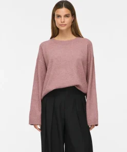 VILA LIGA O-NECK KNIT TOP IN NOSTALGIA ROSE