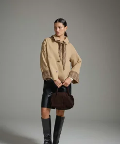 VILA AVARA CHECK SCARF DETAIL JACKET