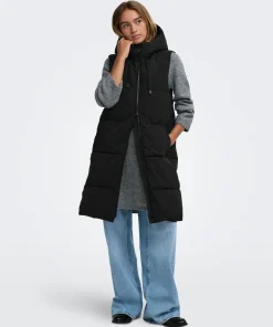 JDY BLAIR LONG WAISTCOAT IN BLACK