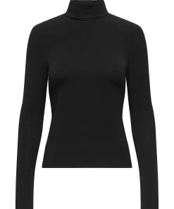 ONLY GLAMOUR ROLLNECK TOP IN BLACK