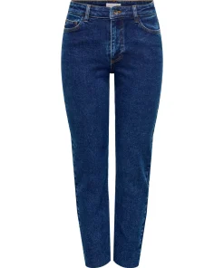 JDY LULLU HW STRAIGHT ANK JEANS DARK BLUE DENIM
