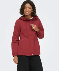 ONLY ASTA STRING PARKA IN BRICK RED